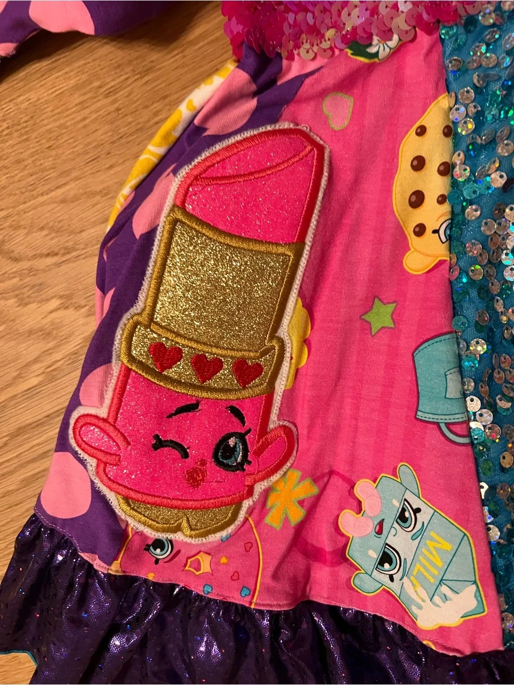 Shopkins Shoppies Colorful Character Party Dress - Pink, Purple & Yellow